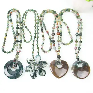 Agate Dragon Scales Beads Necklace with Nine Eyes Design — feature 54