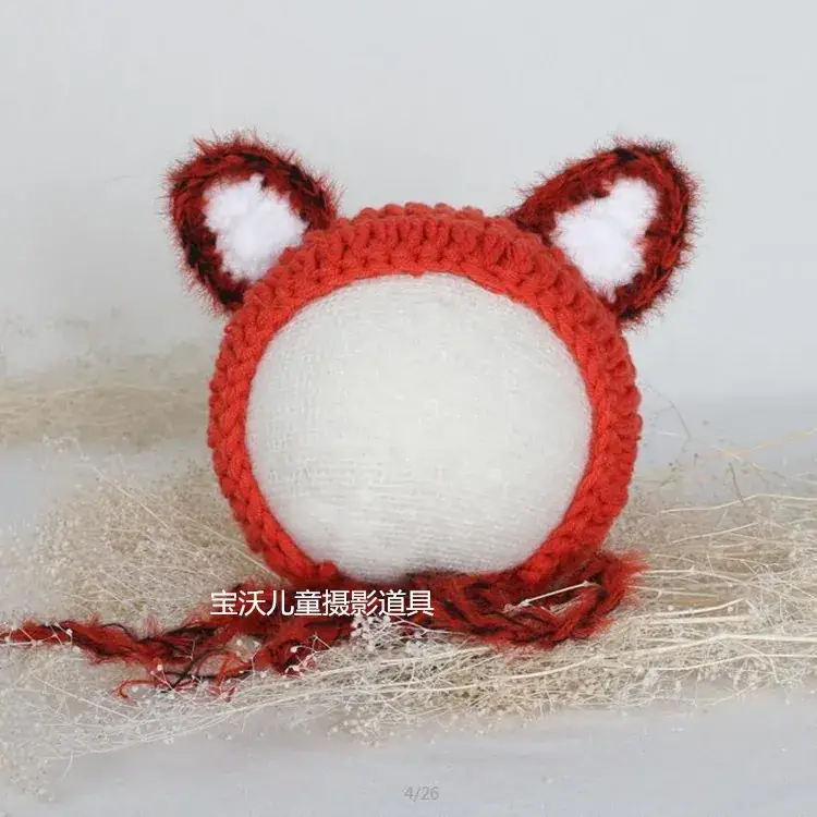 Newborn Bunny Hat with Long Ears White Cotton Handmade - Image 4