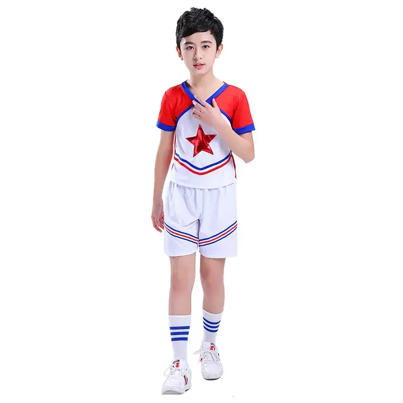 Kids Cheerleader Red White Star Suit Football Uniform - Image 8