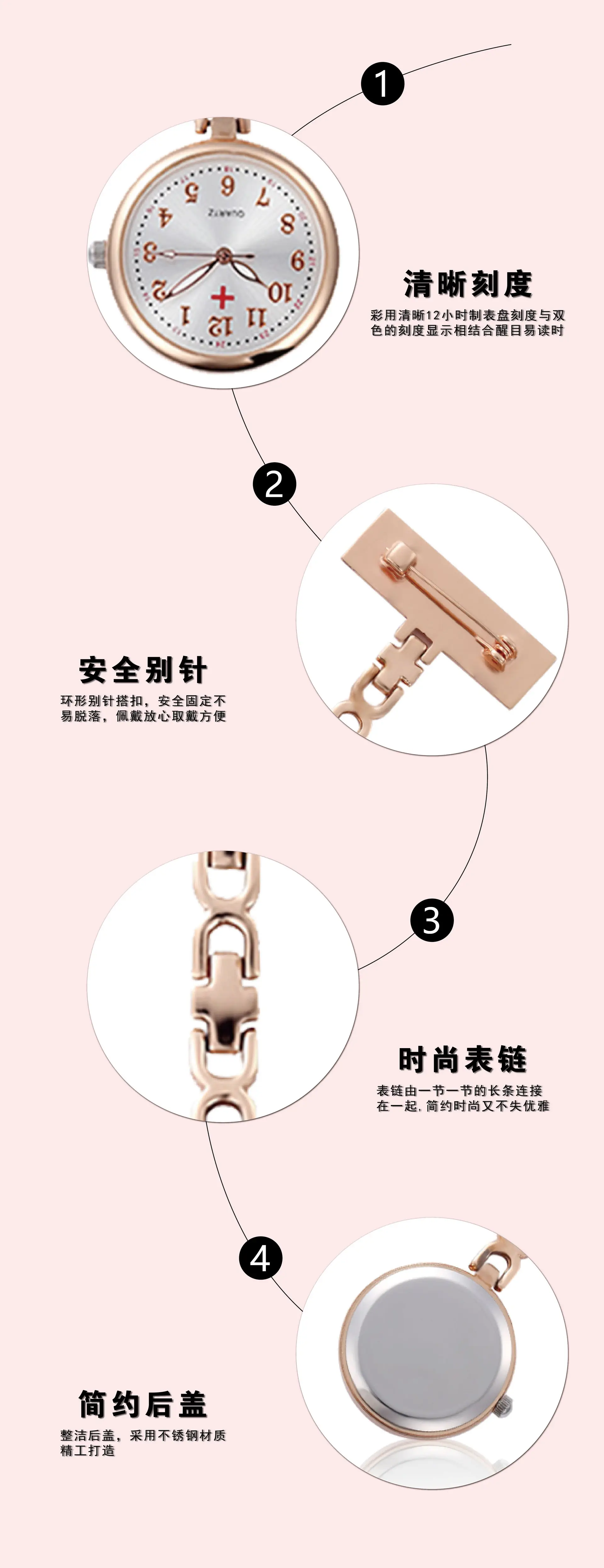 Luminous Cross Brand Nurses Watch with Luminous Hands — feature 15