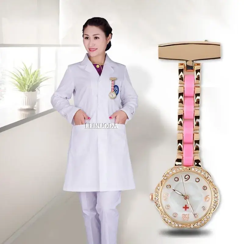 Waterproof Luminous Pocket Watch with Engraved Medical Pin Brooch - Image 8