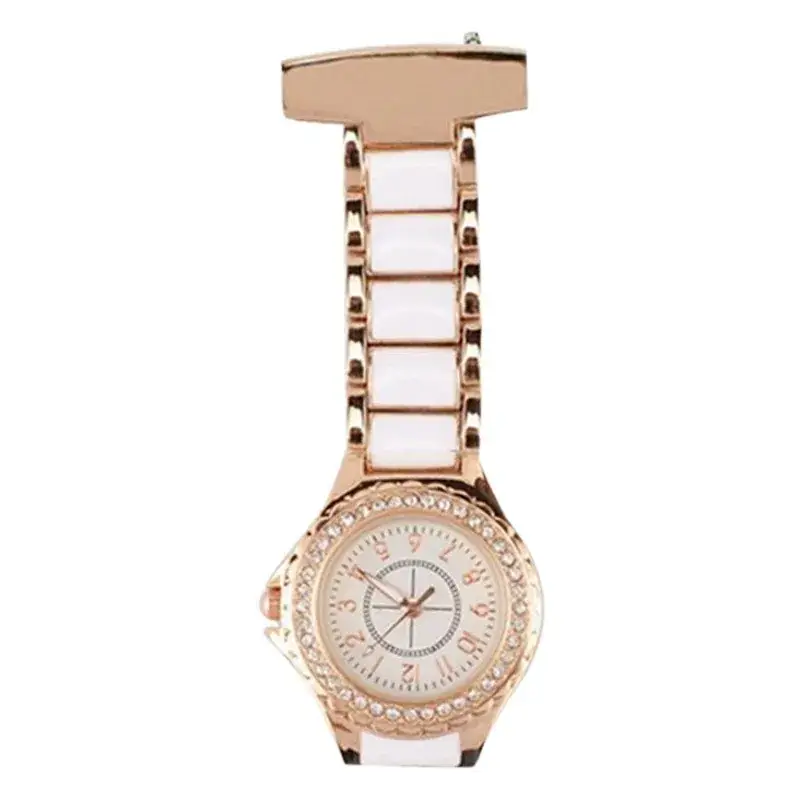 Waterproof Luminous Pocket Watch with Engraved Medical Pin Brooch