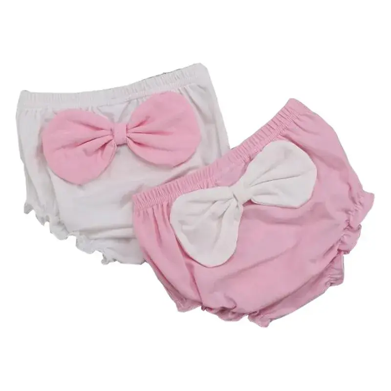 Cute Face Printed Cotton Baby Shorts White 0-3Y
