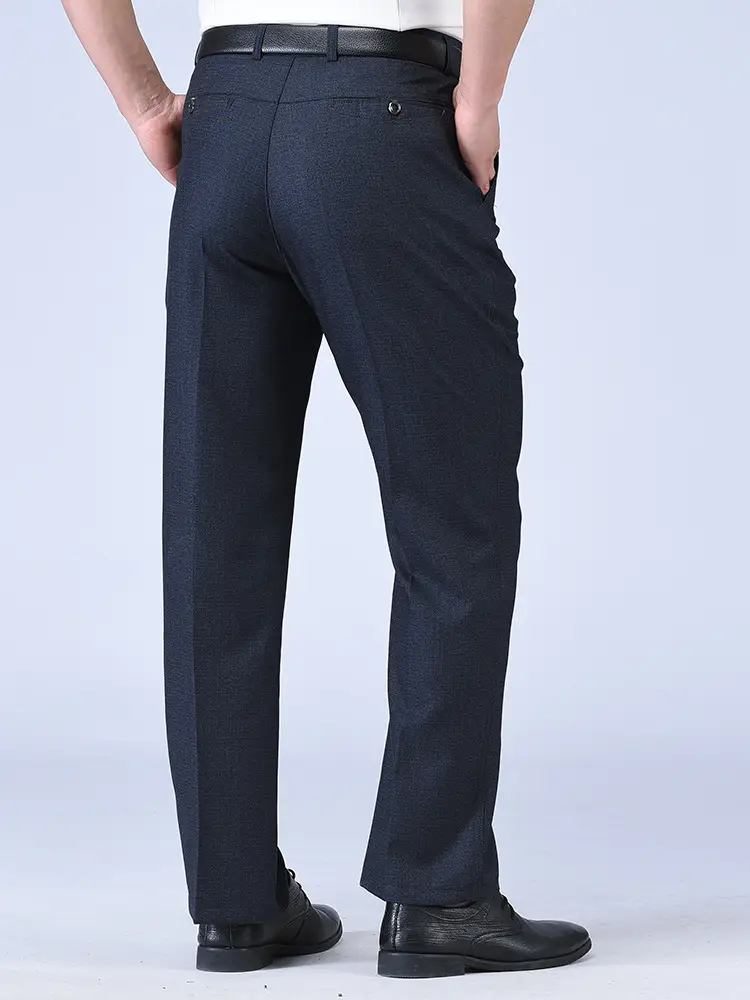 Middle-aged Men Dark Blue Thin Waist Pants 981# - Image 19