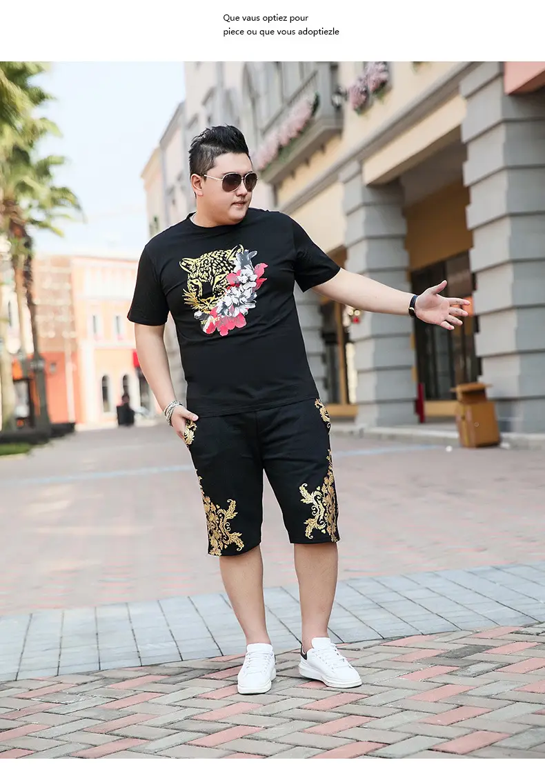 Men Tiger Print T-Shirt Black Extra Large — feature 10