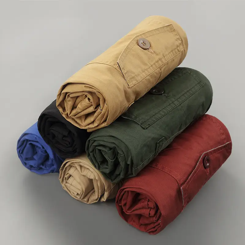 Men's Red Cargo Shorts 2021 Summer Loose Fit - Image 8