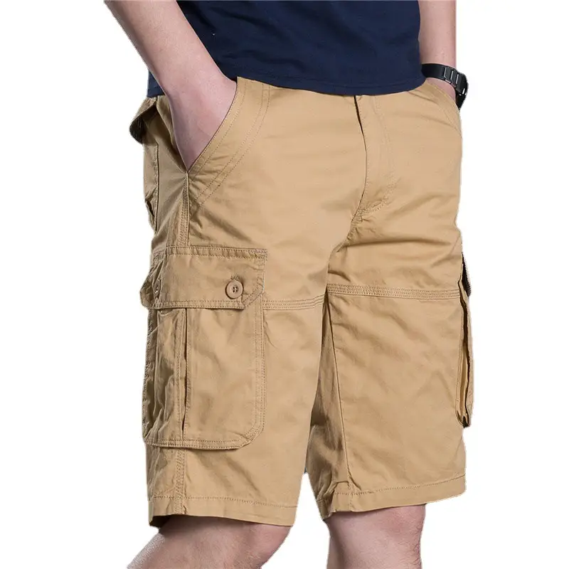 Men's Red Cargo Shorts 2021 Summer Loose Fit - Image 9