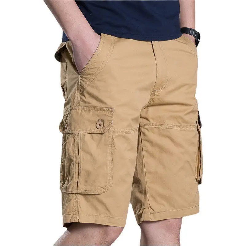 Men's Red Cargo Shorts 2021 Summer Loose Fit