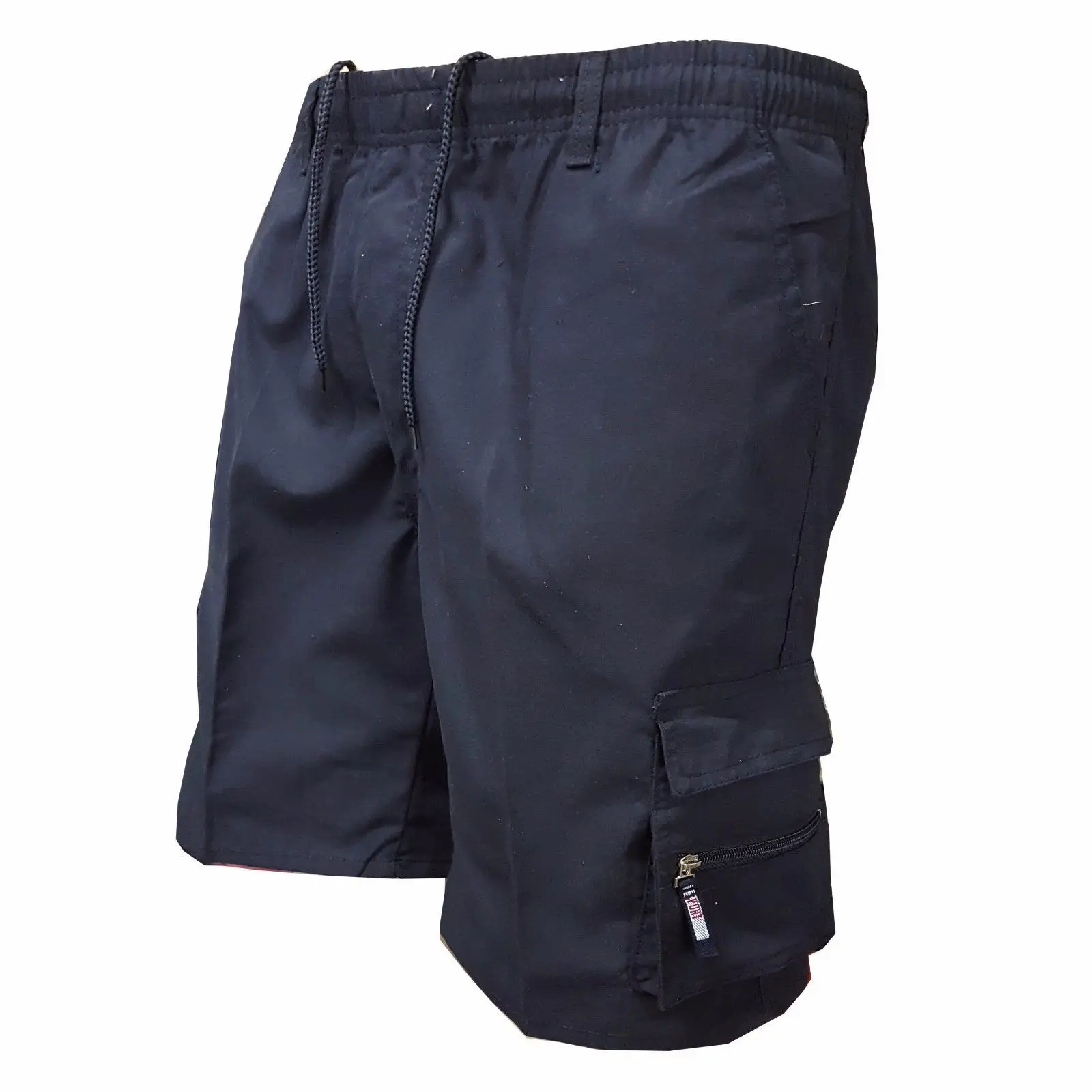 Men Black Multi-Flap Pocket Shorts Cargo Pants - Image 8