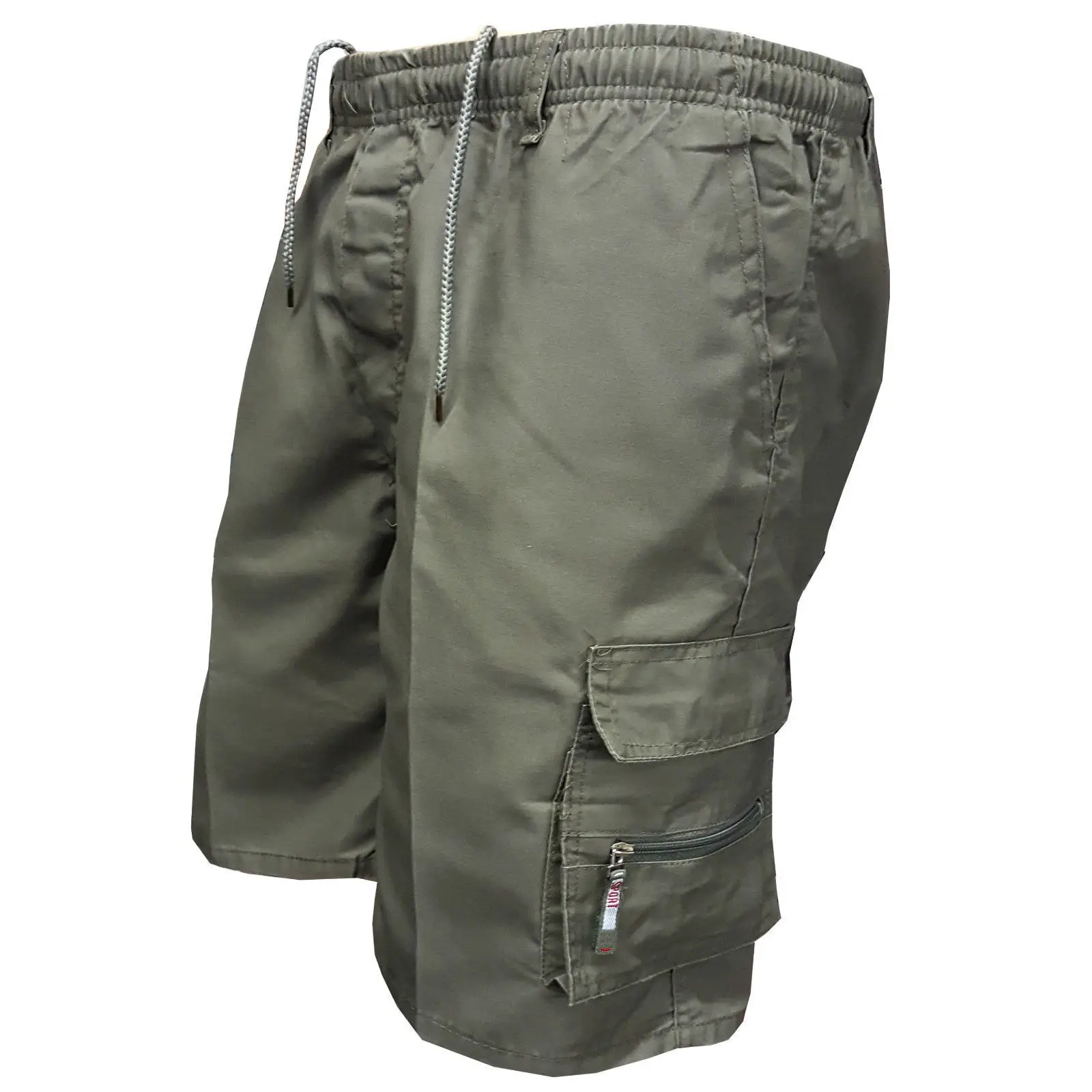 Men Black Multi-Flap Pocket Shorts Cargo Pants - Image 5