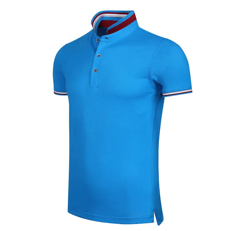 Men Light Blue Polo T-Shirt with Embroidered Logo - Image 11