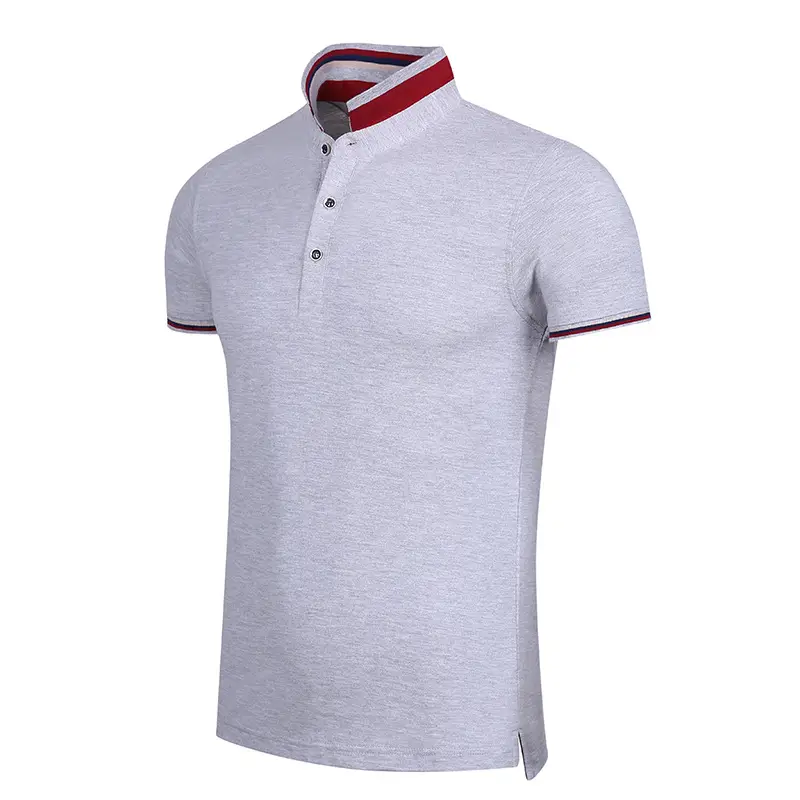Men Light Blue Polo T-Shirt with Embroidered Logo - Image 4