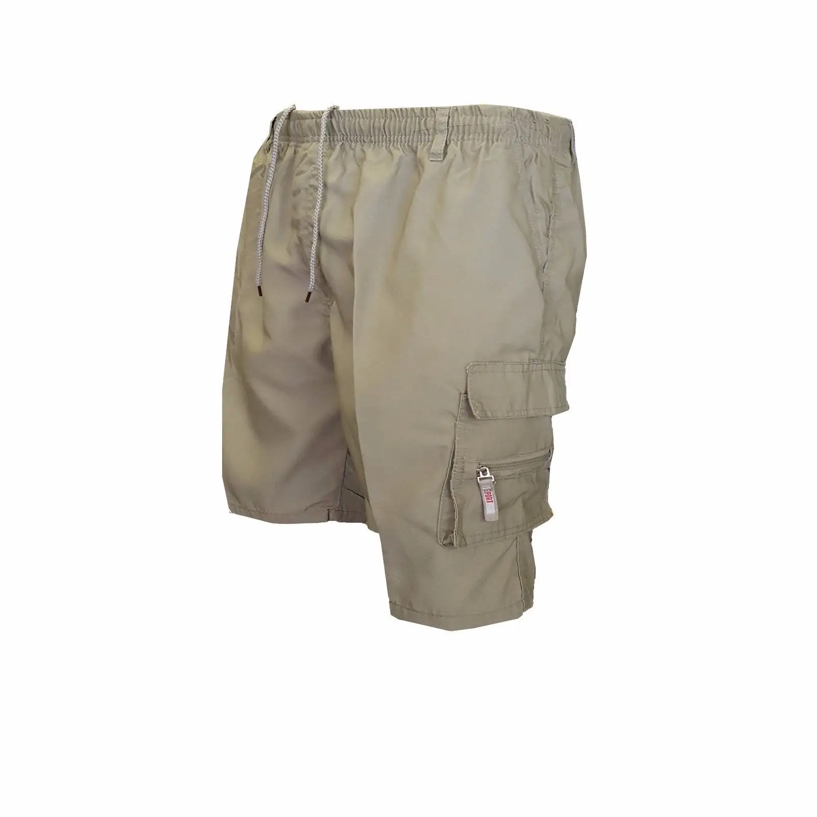Men's Light Grey Multi-Pocket Cargo Shorts — feature 8