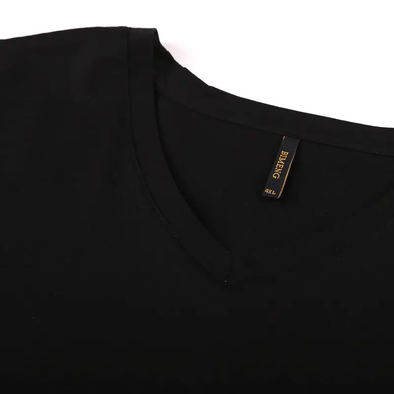 Bi Meng Chao Bamboo Print T-Shirt Black Plus Size