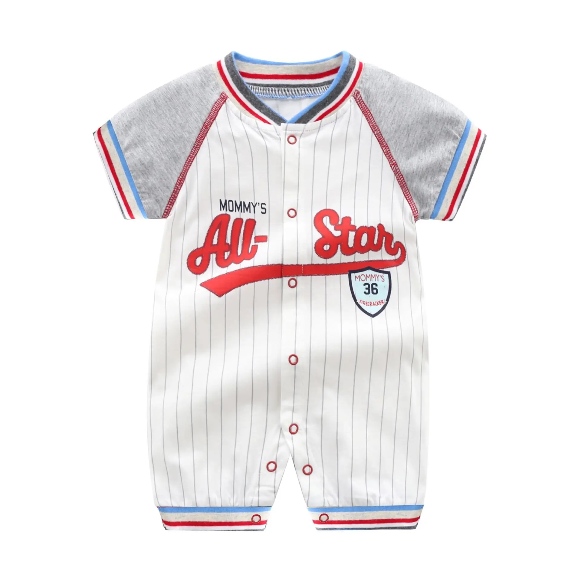 Baby Crossbody Jumpsuit Red White 3-18m - Image 8