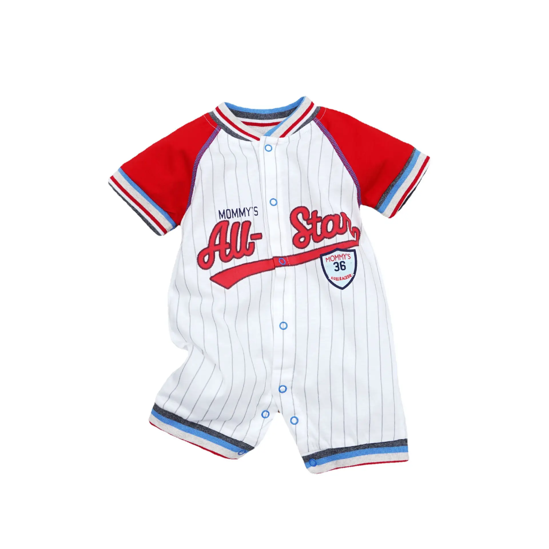 Baby Crossbody Jumpsuit Red White 3-18m - Image 10