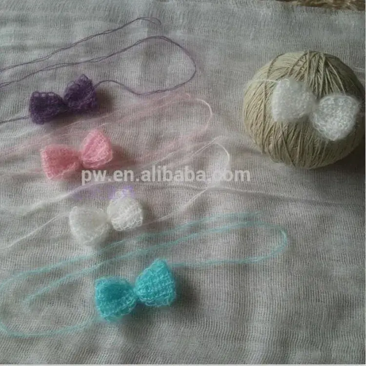 Yellow Hand-Crocheted Hair Band for Newborns - Image 25