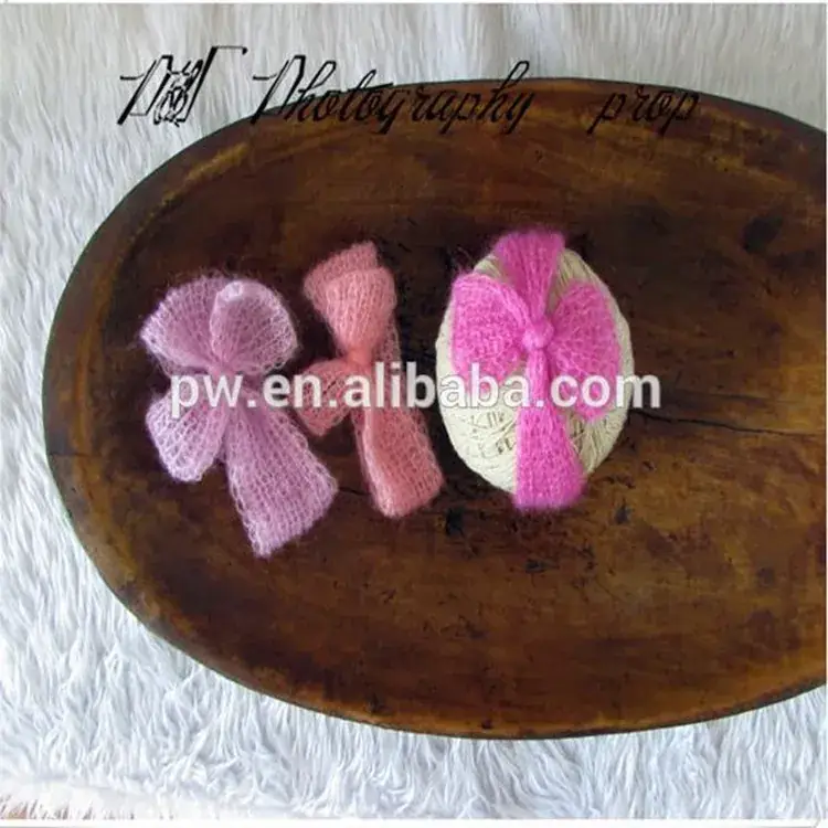 Grey High-End Mohair Baby Headband Set