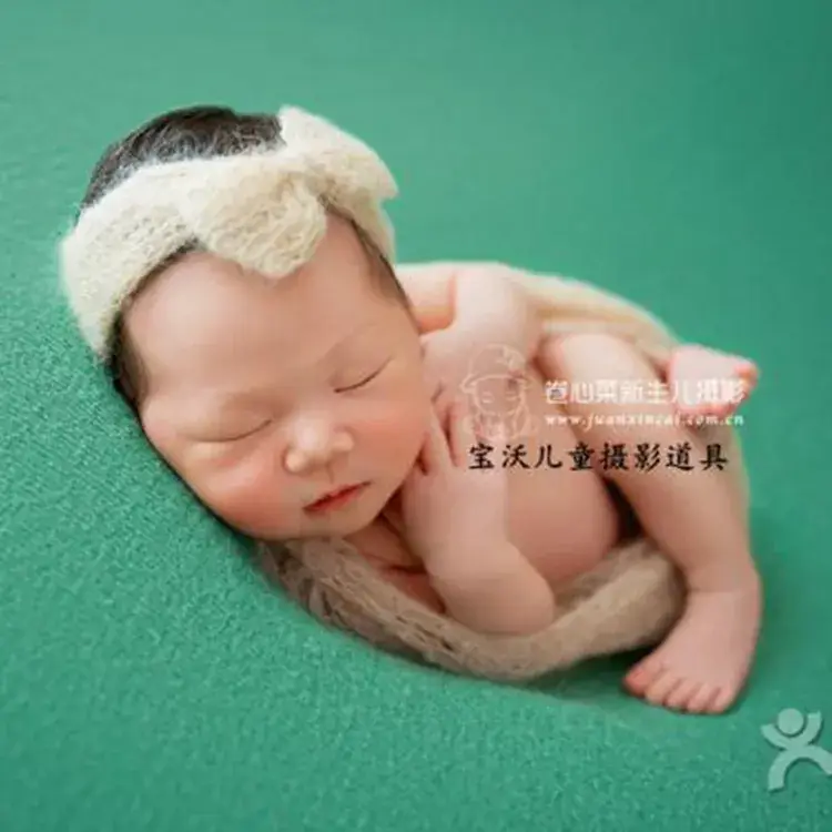 Grey High-End Mohair Baby Headband Set