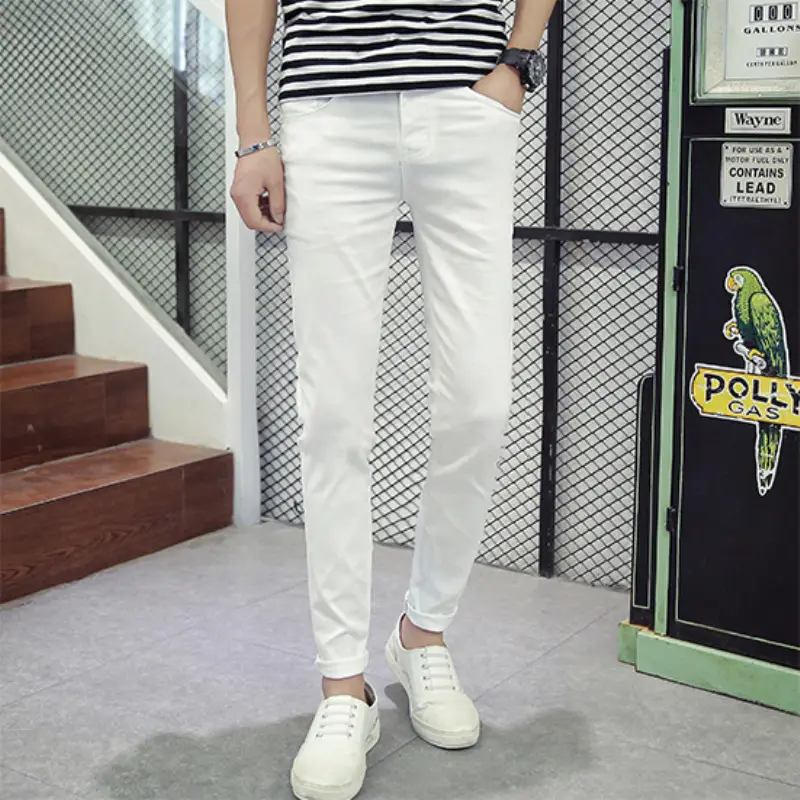 New Quan Zhilong Slim Fit Pure Black Jeans Men - Image 2