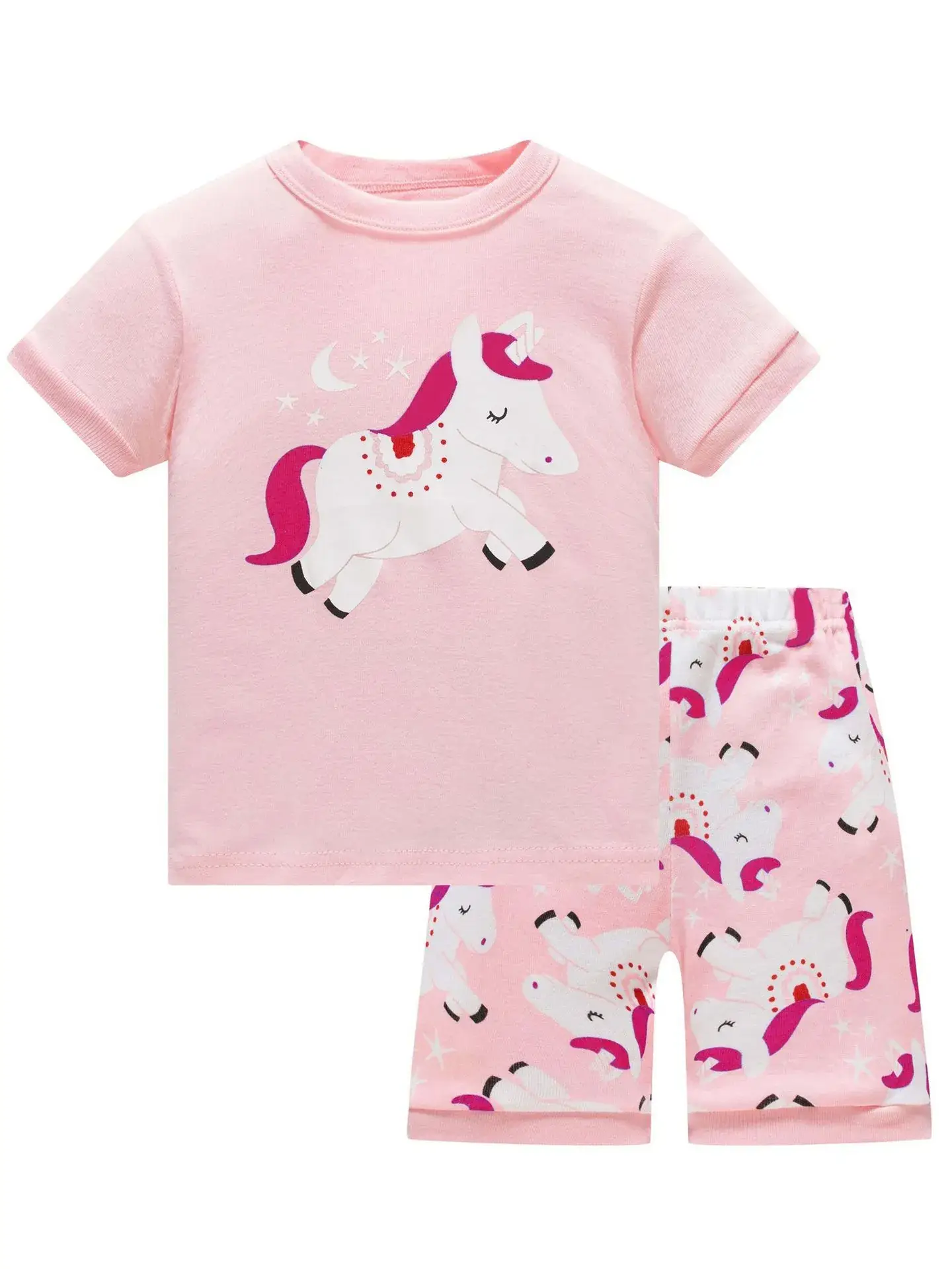 Baby Unicorn Cotton Pajamas Pink Set - Image 7