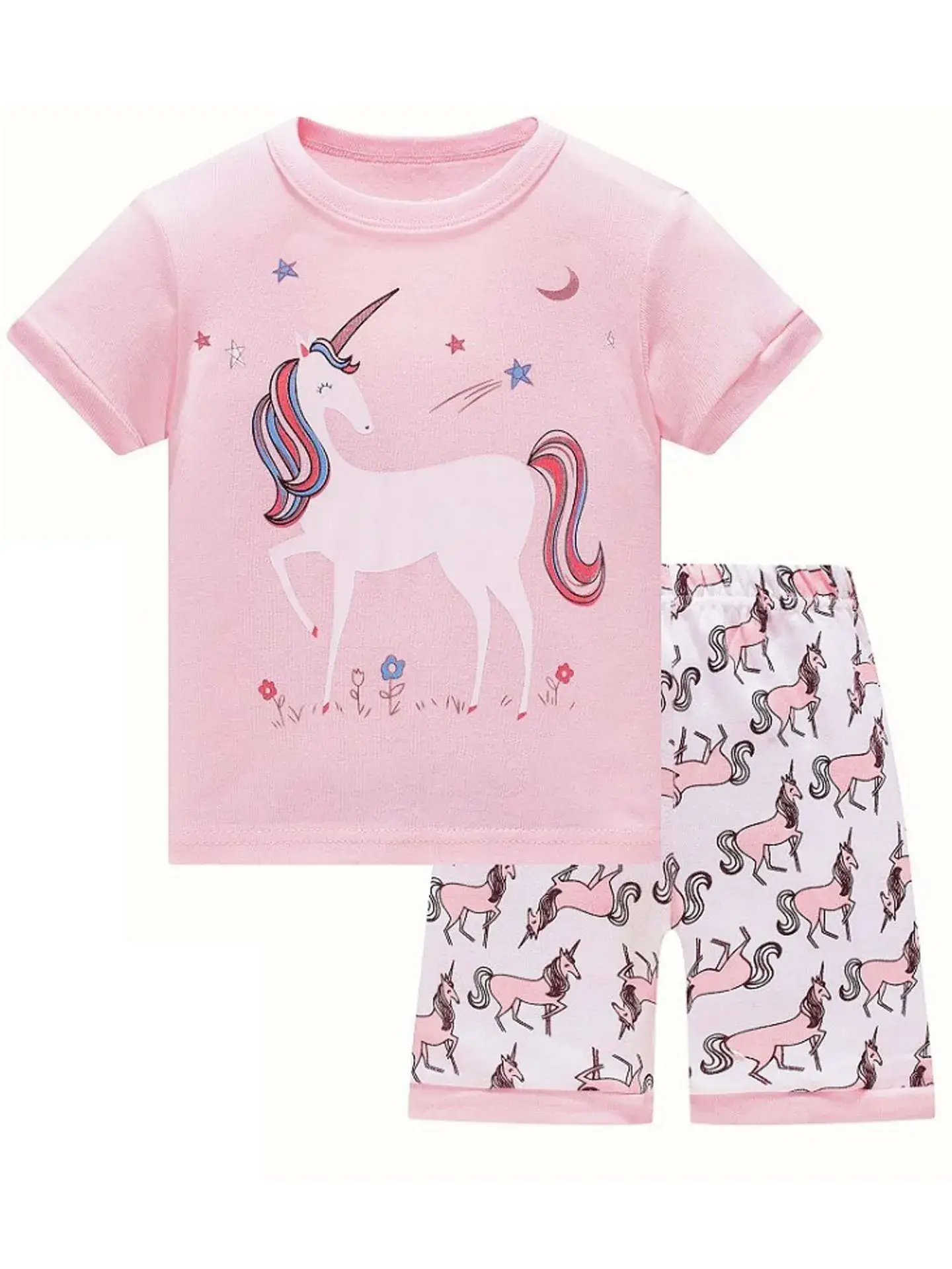 Baby Unicorn Cotton Pajamas Pink Set - Image 10