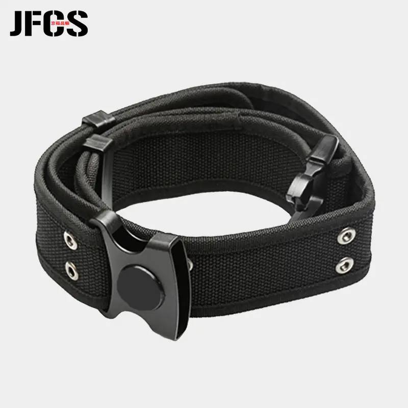 Black Tactical Waist Belt with Buckle Head for Men