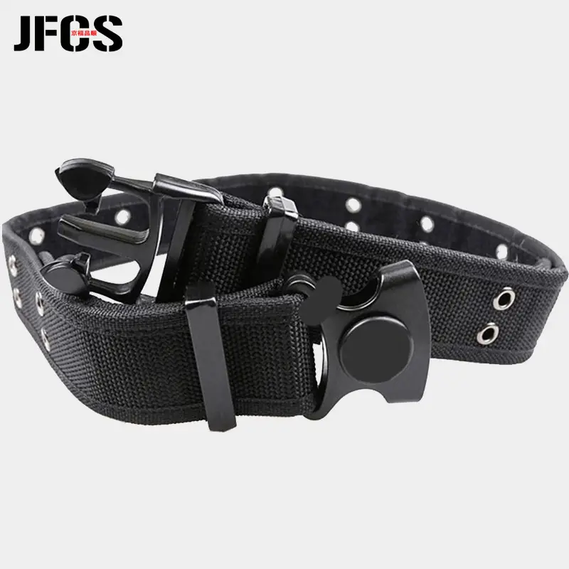 Black Tactical Waist Belt with Buckle Head for Men