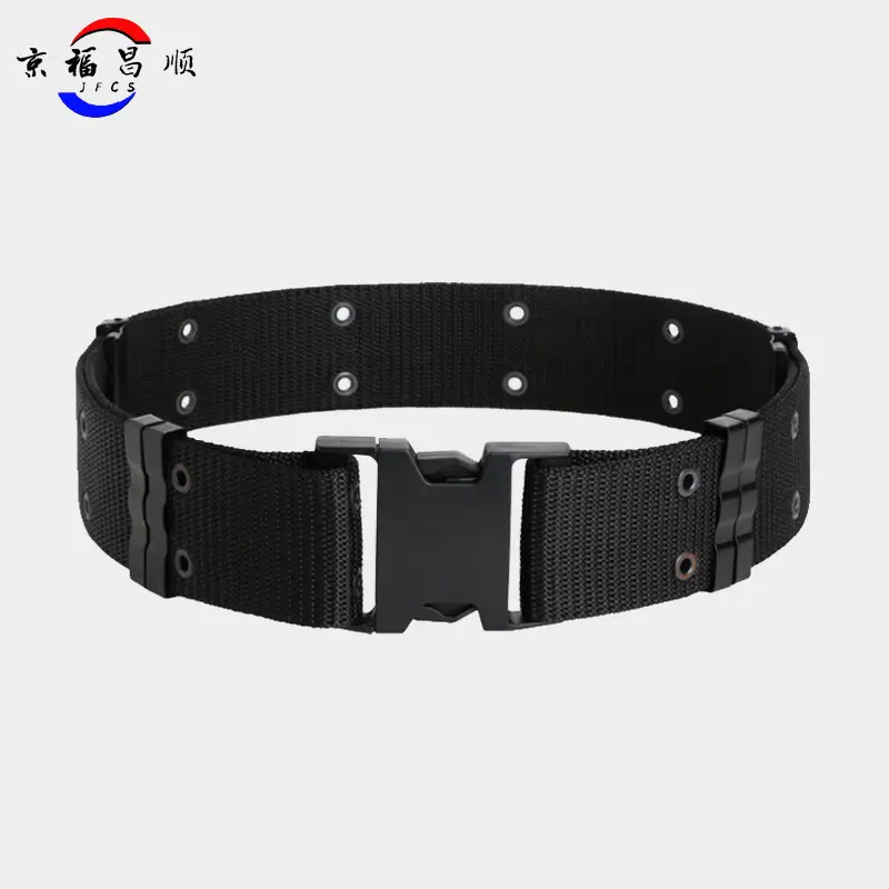 Black Tactical Waist Belt with Buckle Head for Men