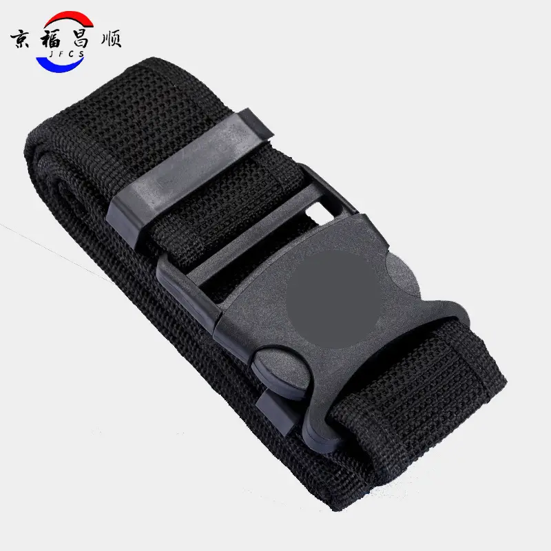 Black Tactical Waist Belt with Buckle Head for Men