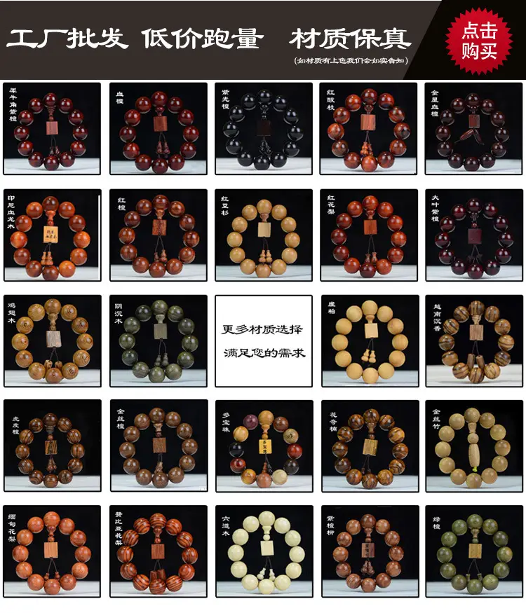 Sichuan Old Gold-Rimmed Nanmu Buddha Beads Bracelet — feature 1