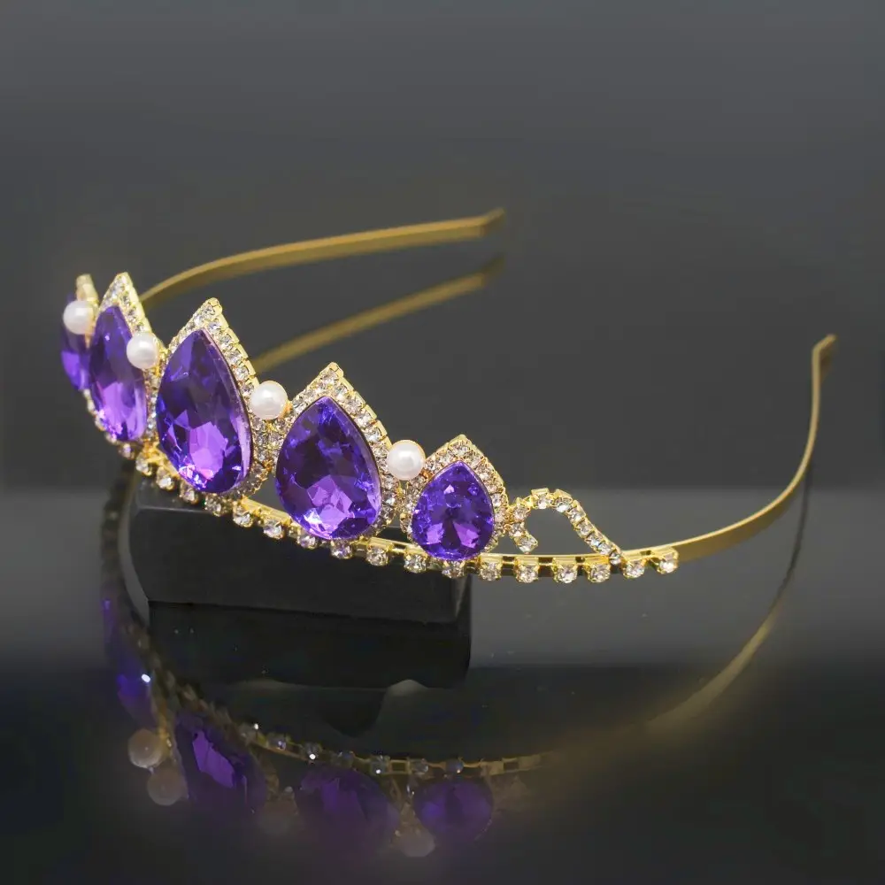 Purple Pearl Diamond Hair Crown for Women — feature 4