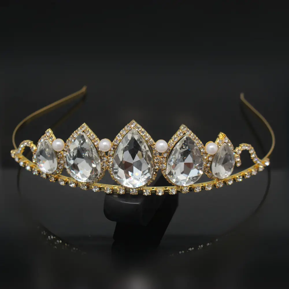 Purple Pearl Diamond Hair Crown for Women - Image 2