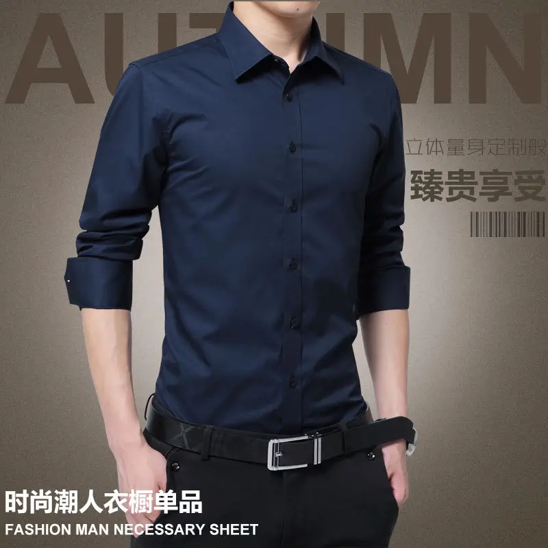 Men's Black Long Sleeve Button Shirt with Belt