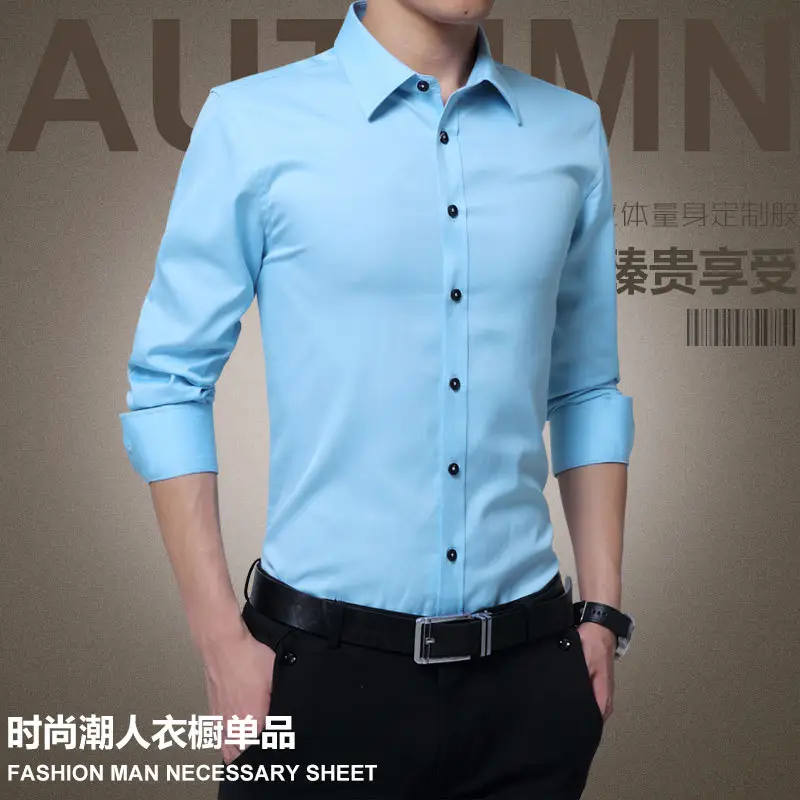 Men's Black Long Sleeve Button Shirt with Belt