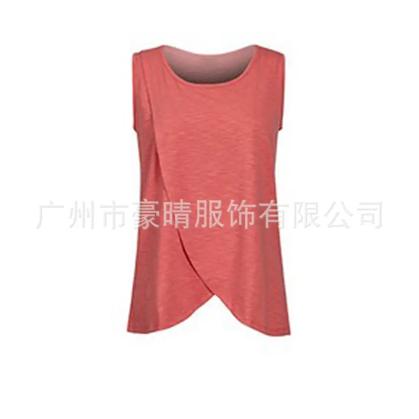 Black Asymmetrical Sleeveless T-Shirt for Women - Image 2