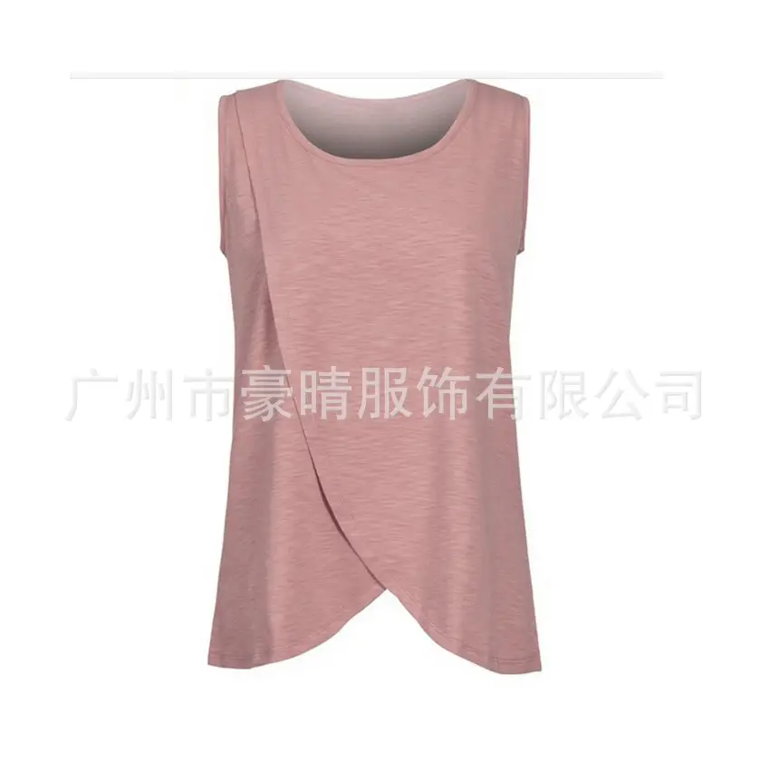 Black Asymmetrical Sleeveless T-Shirt for Women - Image 3