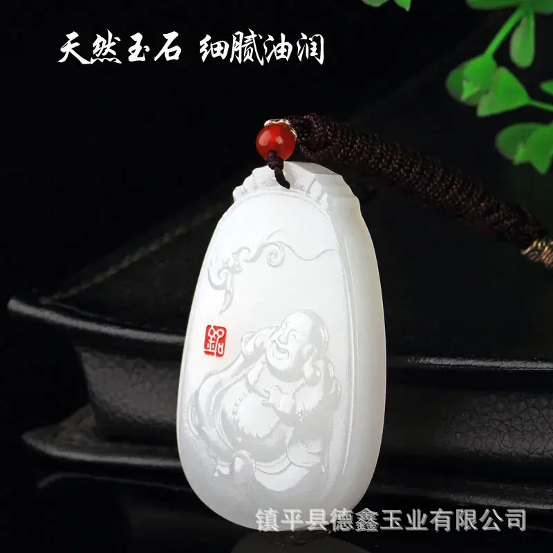White Jade Pendant with Guanyin Buddha Design - Image 11
