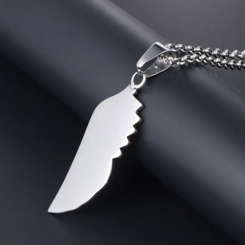 Japanese Korean Retro Wings Titanium Steel Necklace