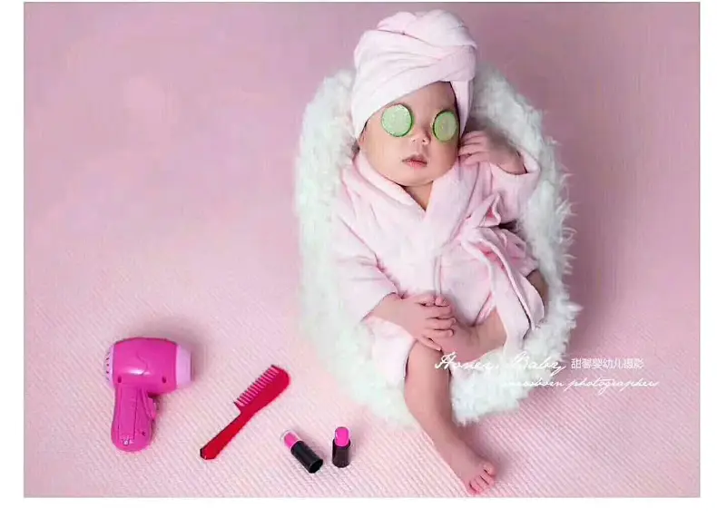 Newborn Bathrobe Pajamas Thickened Coral Fleece Photo Studio — feature 15