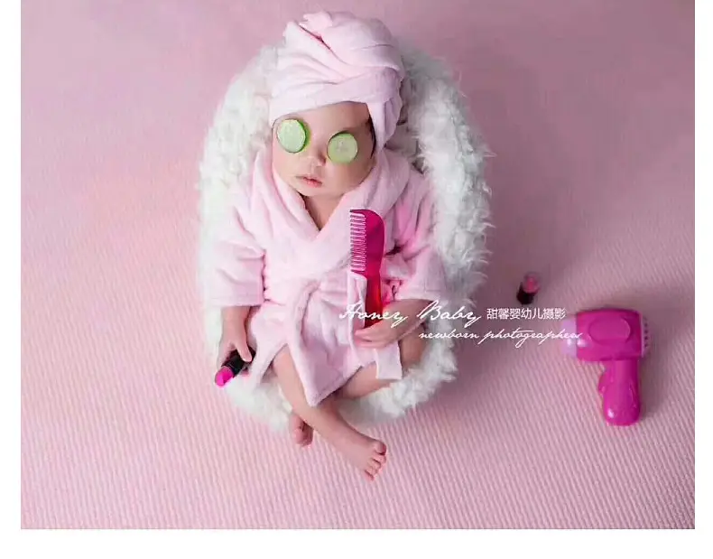 Newborn Bathrobe Pajamas Thickened Coral Fleece Photo Studio — feature 16