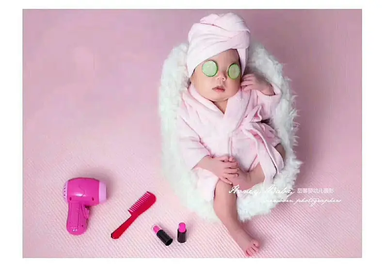 Newborn Bathrobe Pajamas Thickened Coral Fleece Photo Studio — feature 7