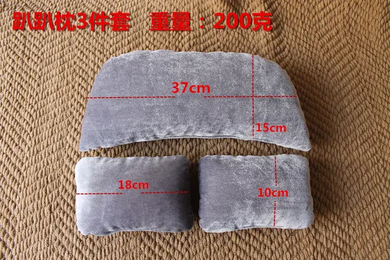 Newborn Photography Pillow Gray Velvet 3-Piece Set — feature 1