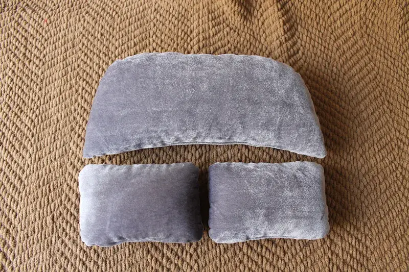 Newborn Photography Pillow Gray Velvet 3-Piece Set — feature 11
