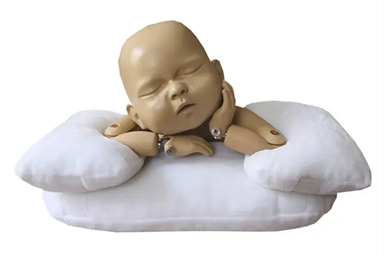 Newborn Photography Pillow Gray Velvet 3-Piece Set — feature 7