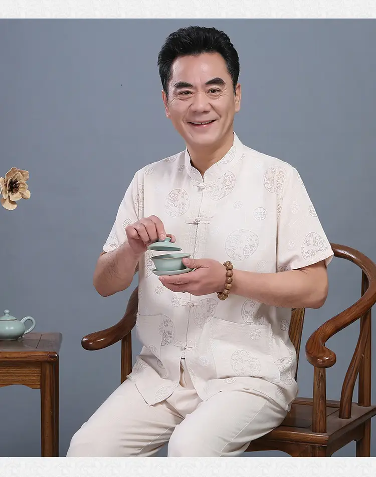 Men Chinese Tang Suit Summer Autumn Elderly Casual Dress — feature 10