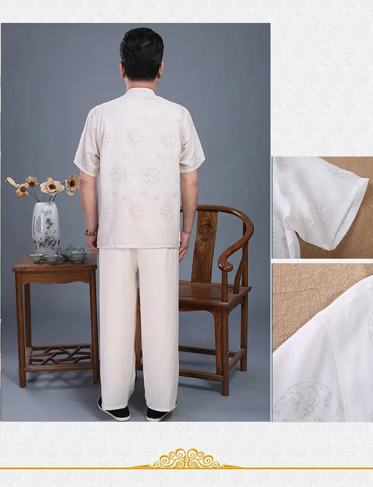 Men Chinese Tang Suit Summer Autumn Elderly Casual Dress — feature 12