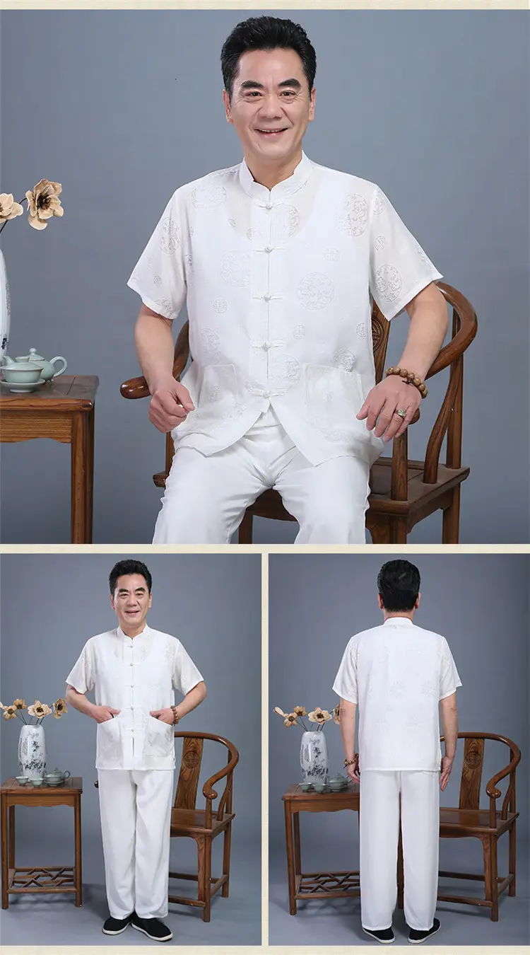 Men Chinese Tang Suit Summer Autumn Elderly Casual Dress — feature 5