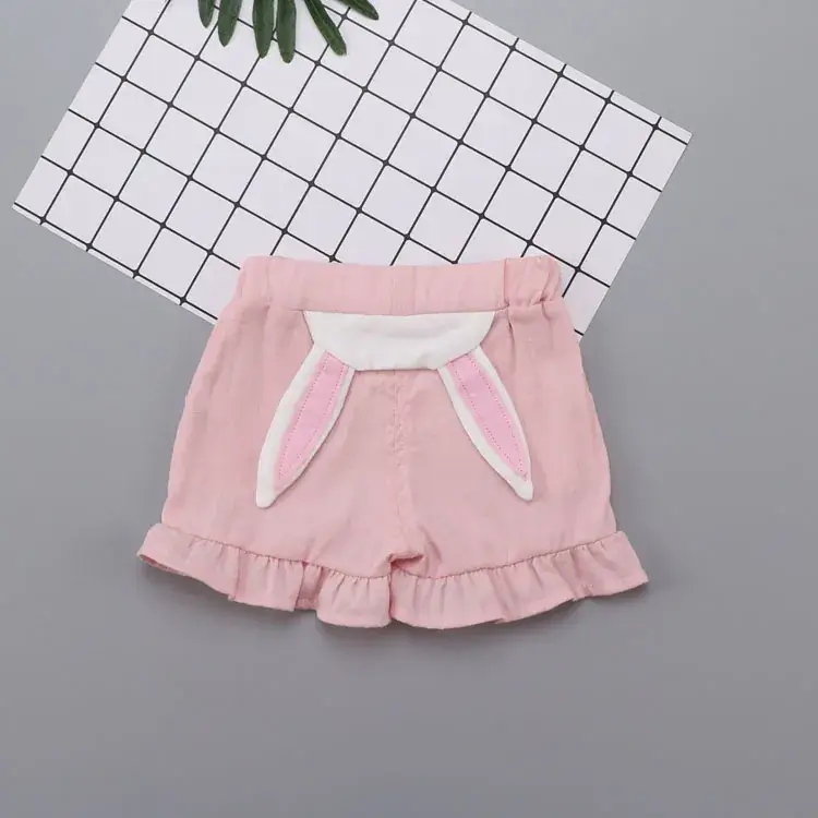 Blue Cotton Rabbit Ears Shorts for Girls Summer 2024 - Image 2