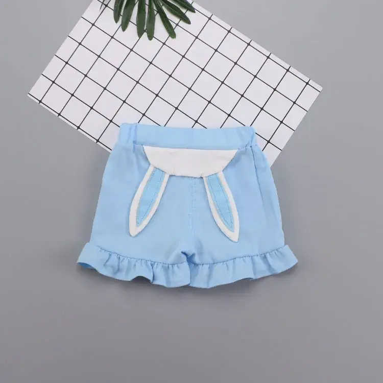 Blue Cotton Rabbit Ears Shorts for Girls Summer 2024 - Image 5